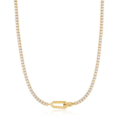 Kingfisher Road Ania Haie SPARKLE CHAIN INTERLOCK NECKLACE-GOLD