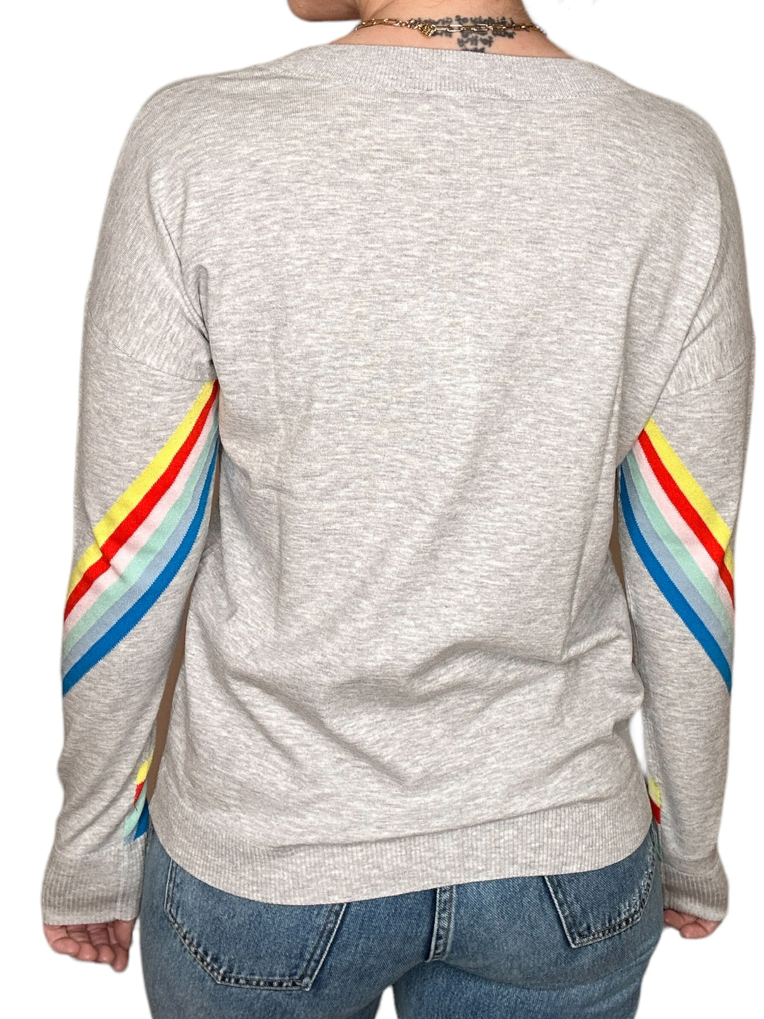 RAINBOW SLEEVE SWEATER - FOGGY - Kingfisher Road - Online Boutique