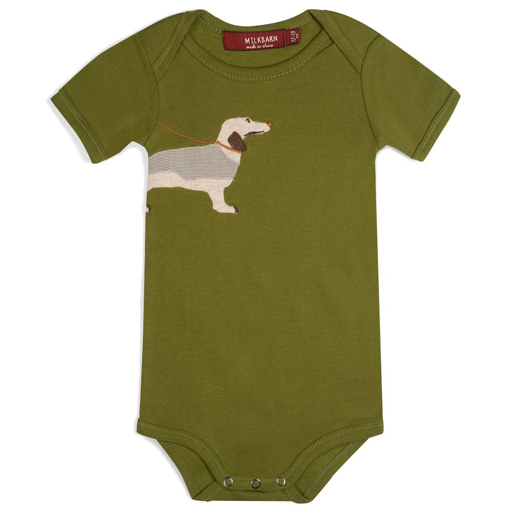 APPLIQUE ORGANIC GREEN DOG 1 PC - Kingfisher Road - Online Boutique