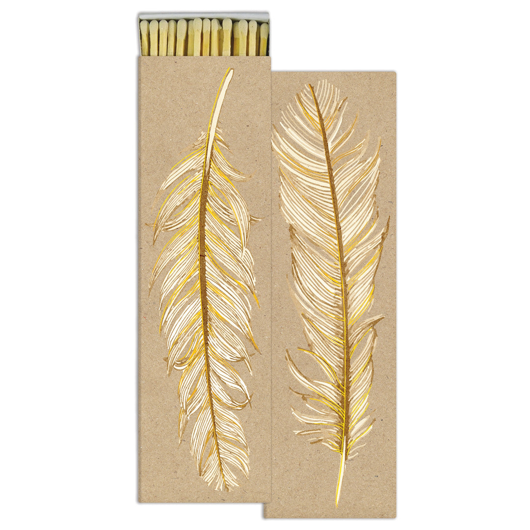 MATCHES-GOLD FOIL FEATHER - Kingfisher Road - Online Boutique