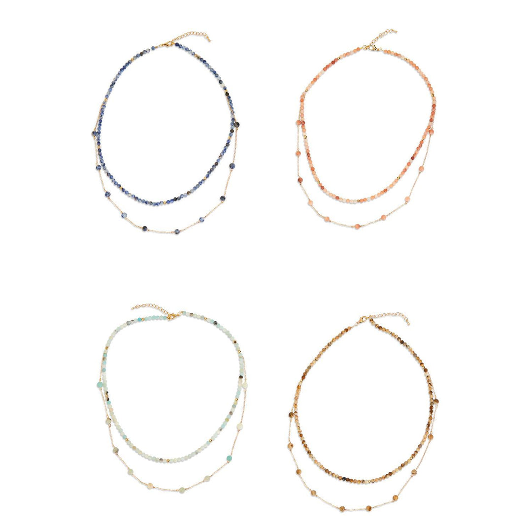 JULIA DOUBLE LAYER BEADED NECKLACE - Kingfisher Road - Online Boutique