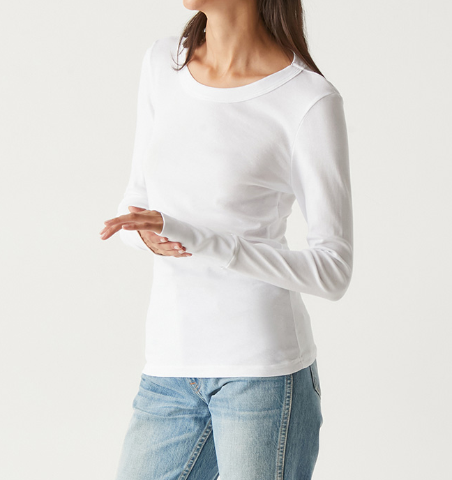 KELSO LONG SLEEVE CREW NECK TEE-WHITE - Kingfisher Road - Online Boutique