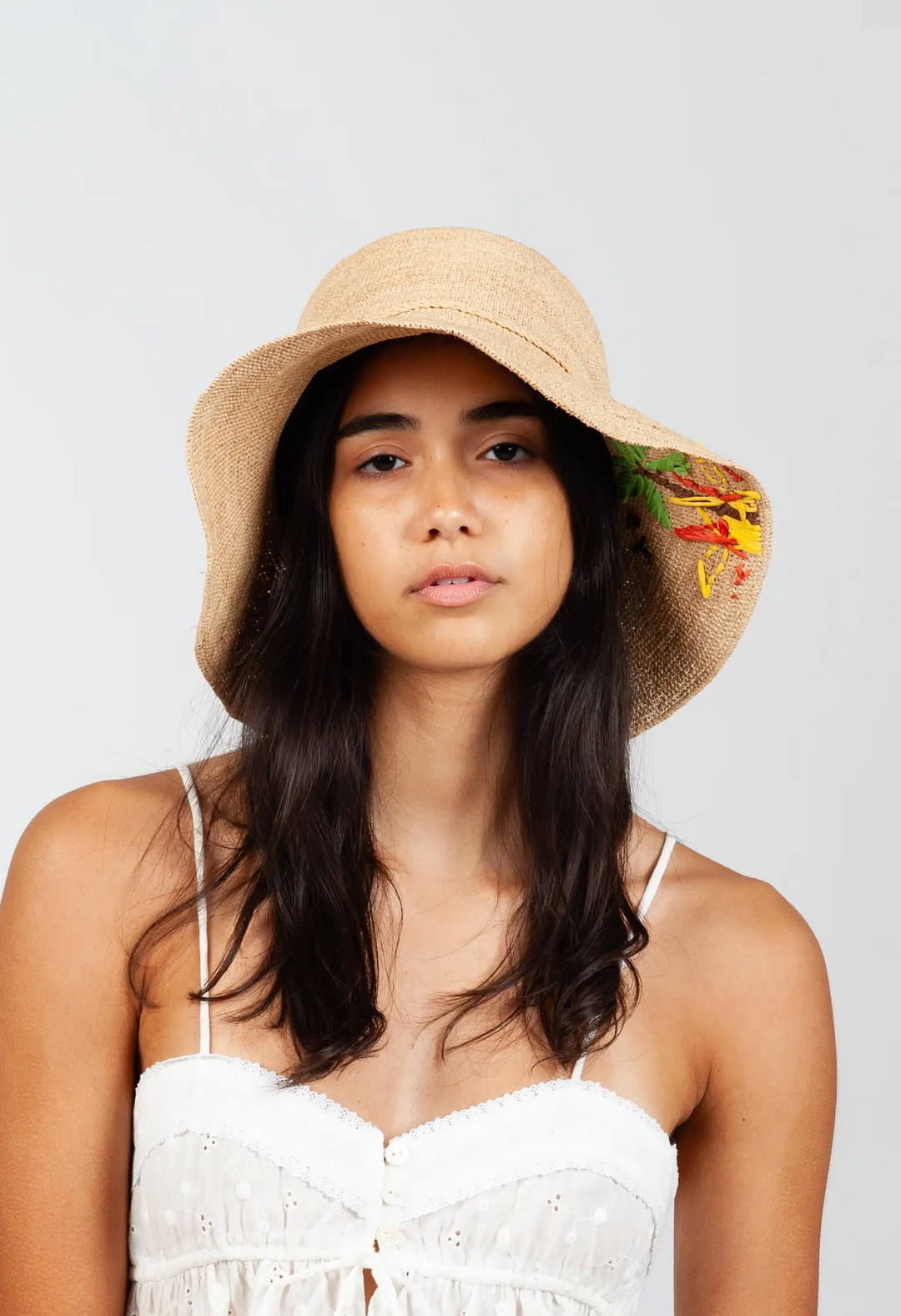 TROPICAL STRAW BUCKET HAT - Kingfisher Road - Online Boutique