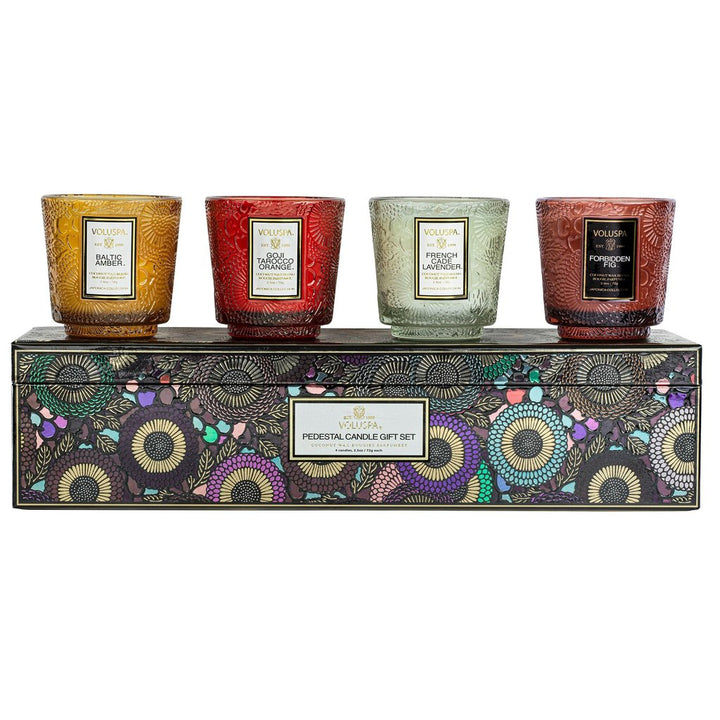 JAPONICA HOLIDAY MINI PEDESTAL CANDLE GIFT SET - Kingfisher Road - Online Boutique