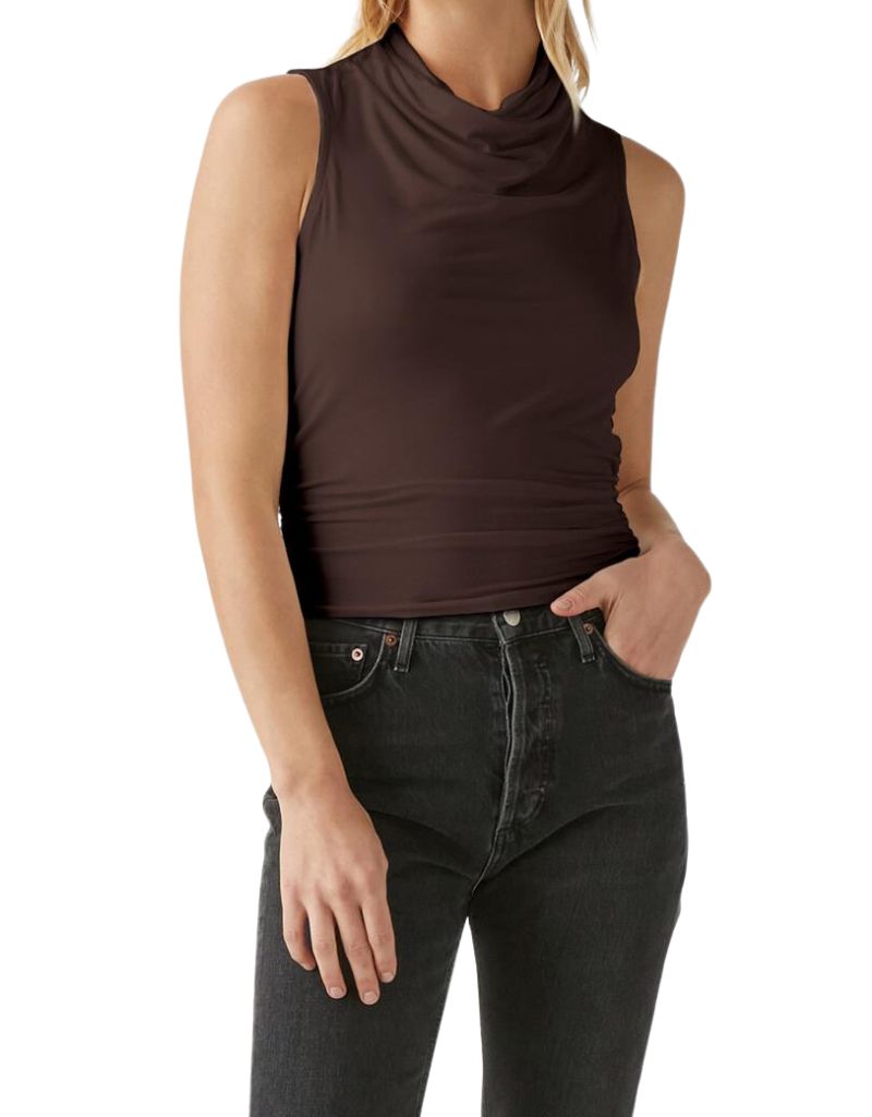 ANITA MOCK NECK TANK - JAVA - Kingfisher Road - Online Boutique