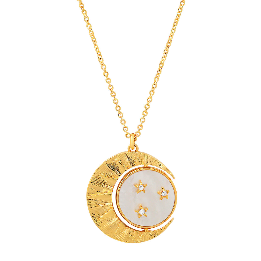 MOON PENDANT WITH M.O.P/STAR ACCENT - Kingfisher Road - Online Boutique