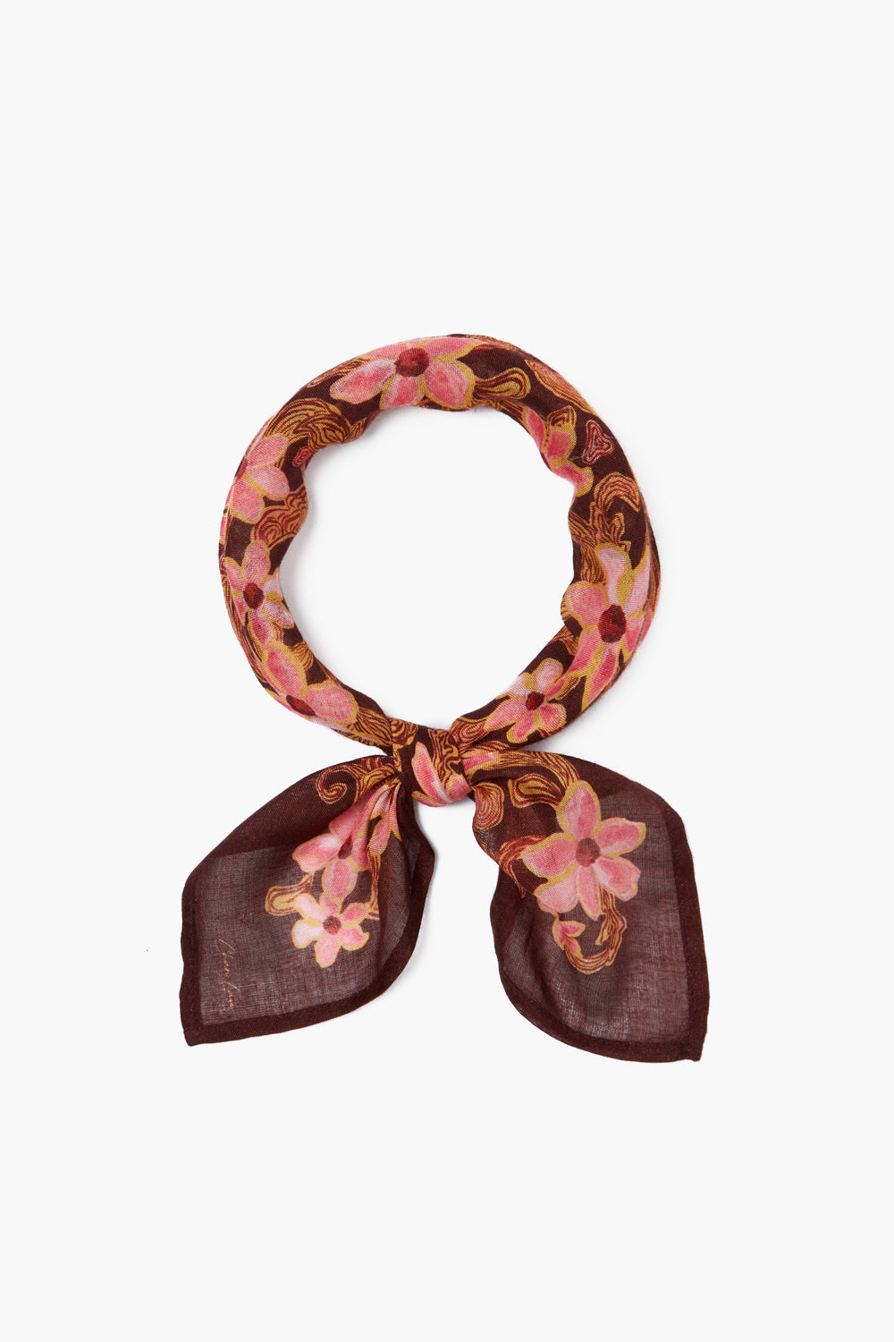 ABSTRACT FLORAL BANDANA-FIRED BRICK - Kingfisher Road - Online Boutique
