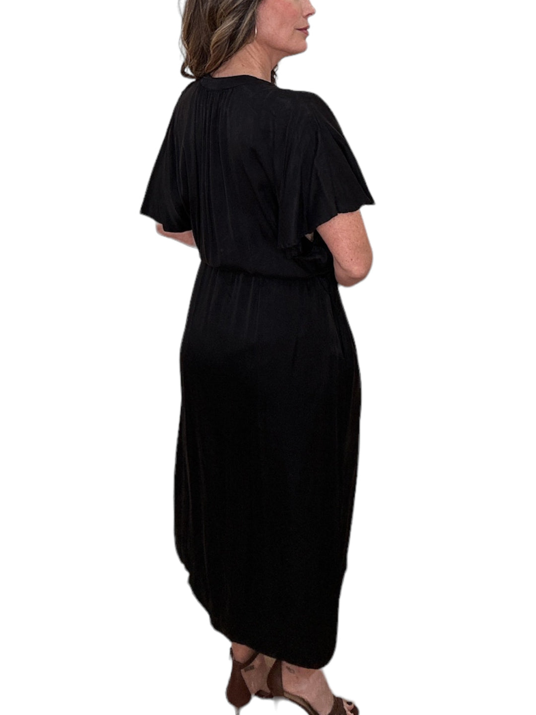 DOLMAN SLEEVE MIDI DRESS-BLACK - Kingfisher Road - Online Boutique