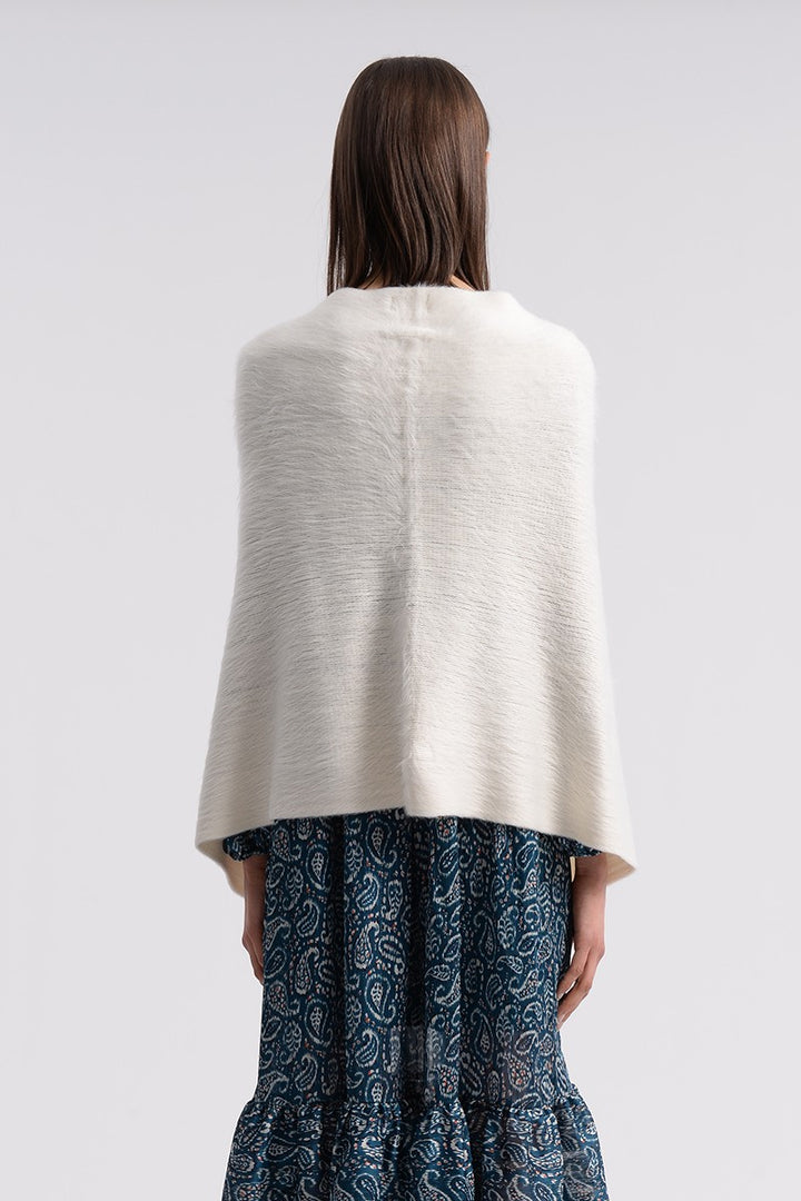 TASSEL PONCHO - OFF WHITE ECRU - Kingfisher Road - Online Boutique
