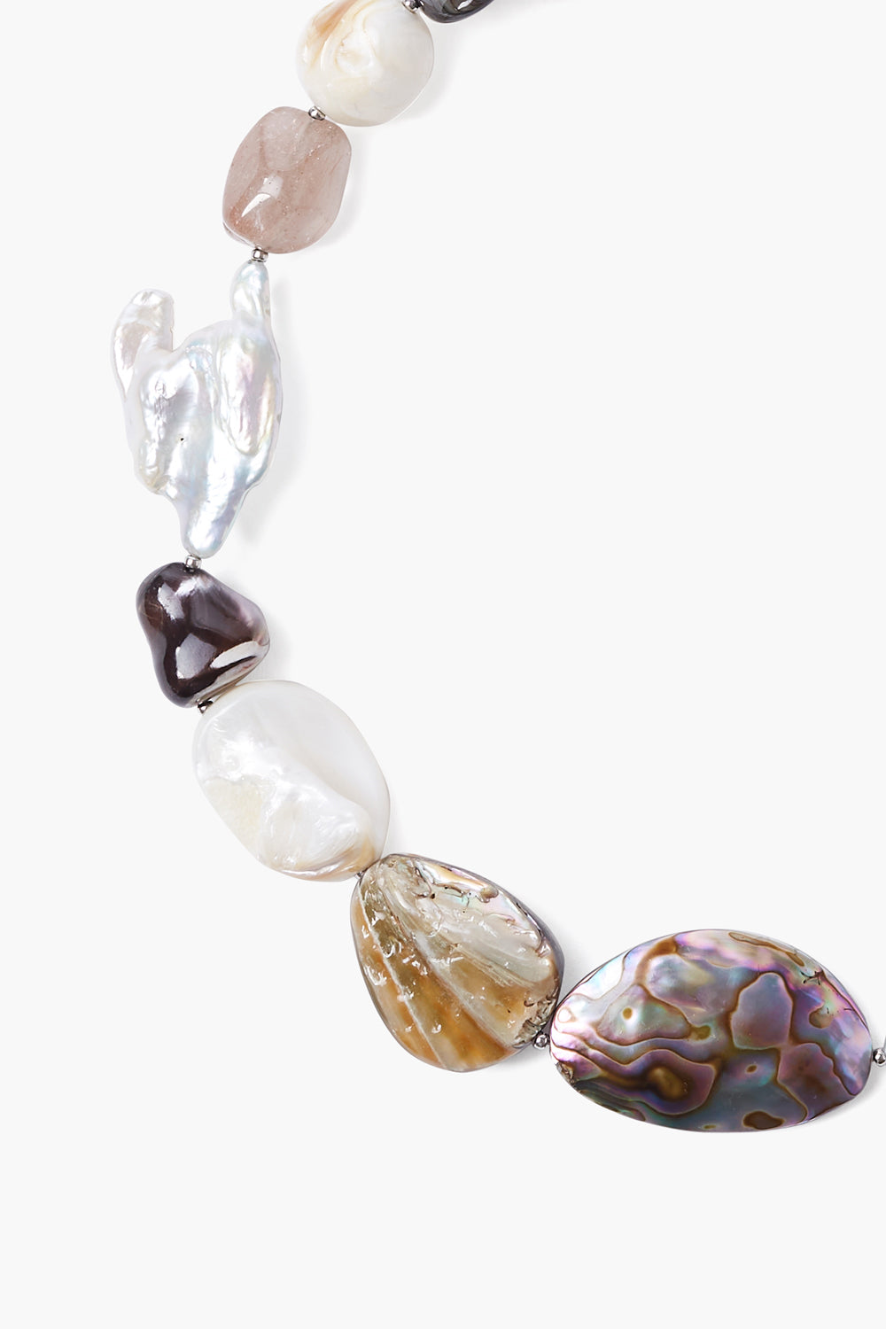 NATURAL MIX STONE ADJUSTABLE ROUND NECKLACE - Kingfisher Road - Online Boutique