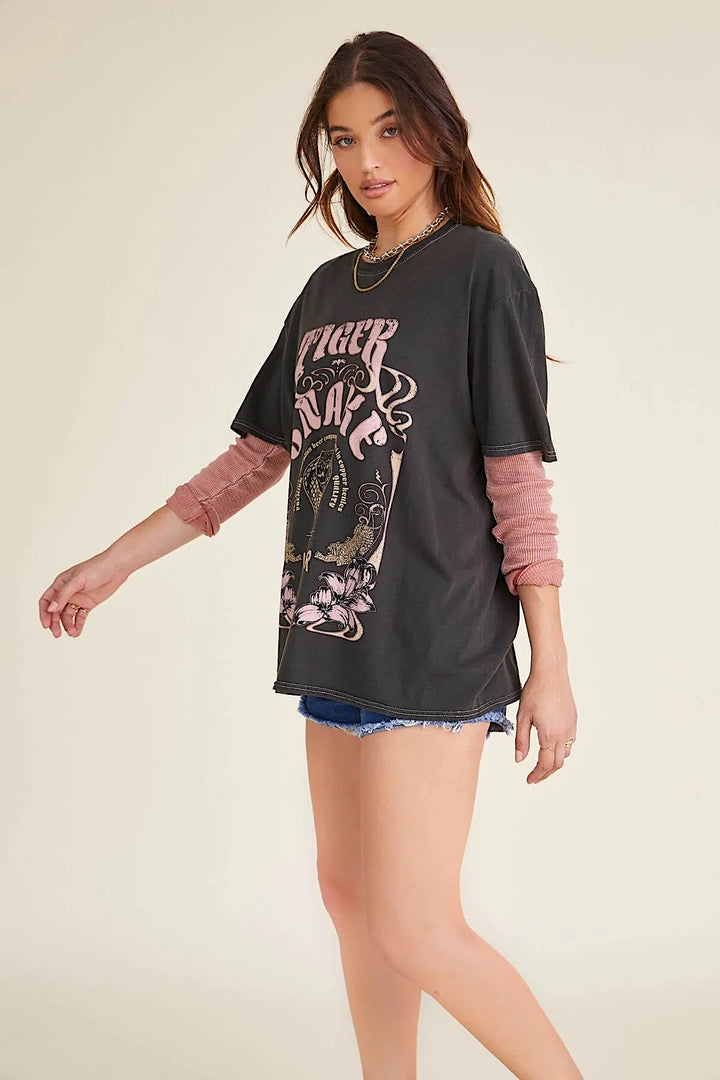 TIGER SNAKE OVERSIZED TEE - Kingfisher Road - Online Boutique