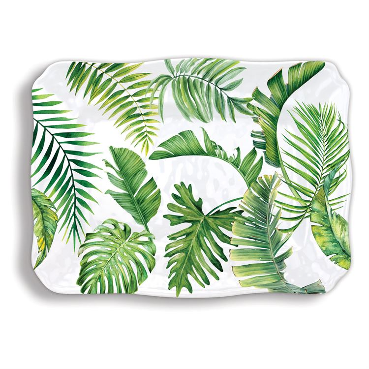 FLAMINGO PALM MELAMINE SERVEWARE LARGE PLATTER - Kingfisher Road - Online Boutique