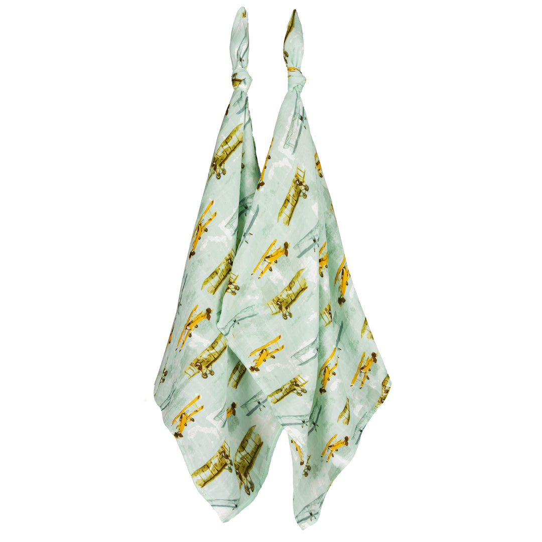 VINTAGE PLANES ORGANIC BURP CLOTHS - Kingfisher Road - Online Boutique