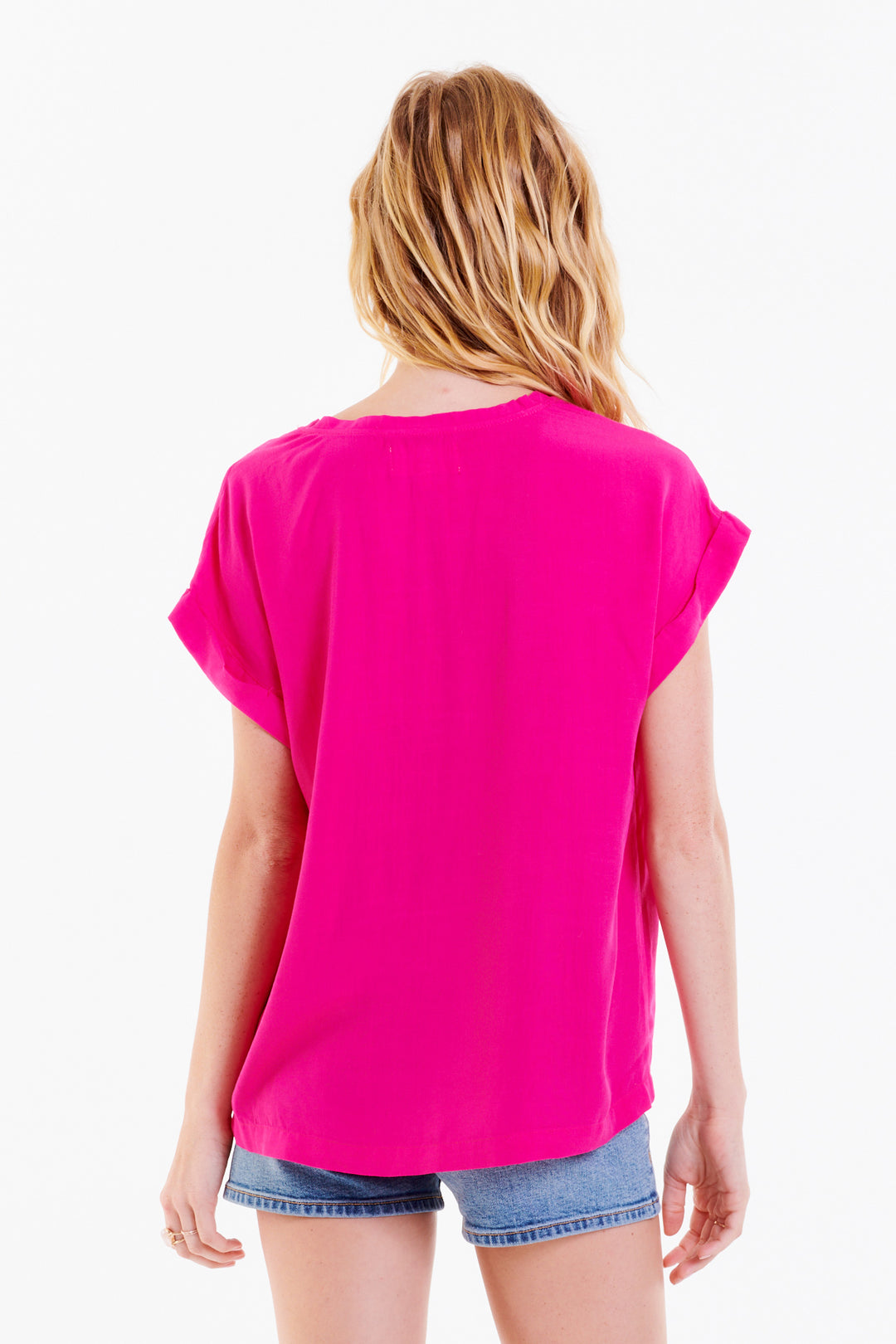CAMILA V-NECK DROP SHOULDER-BEET ROOT - Kingfisher Road - Online Boutique