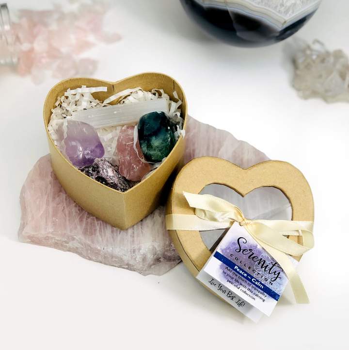 SERENITY STONES IN HEART BOX - Kingfisher Road - Online Boutique