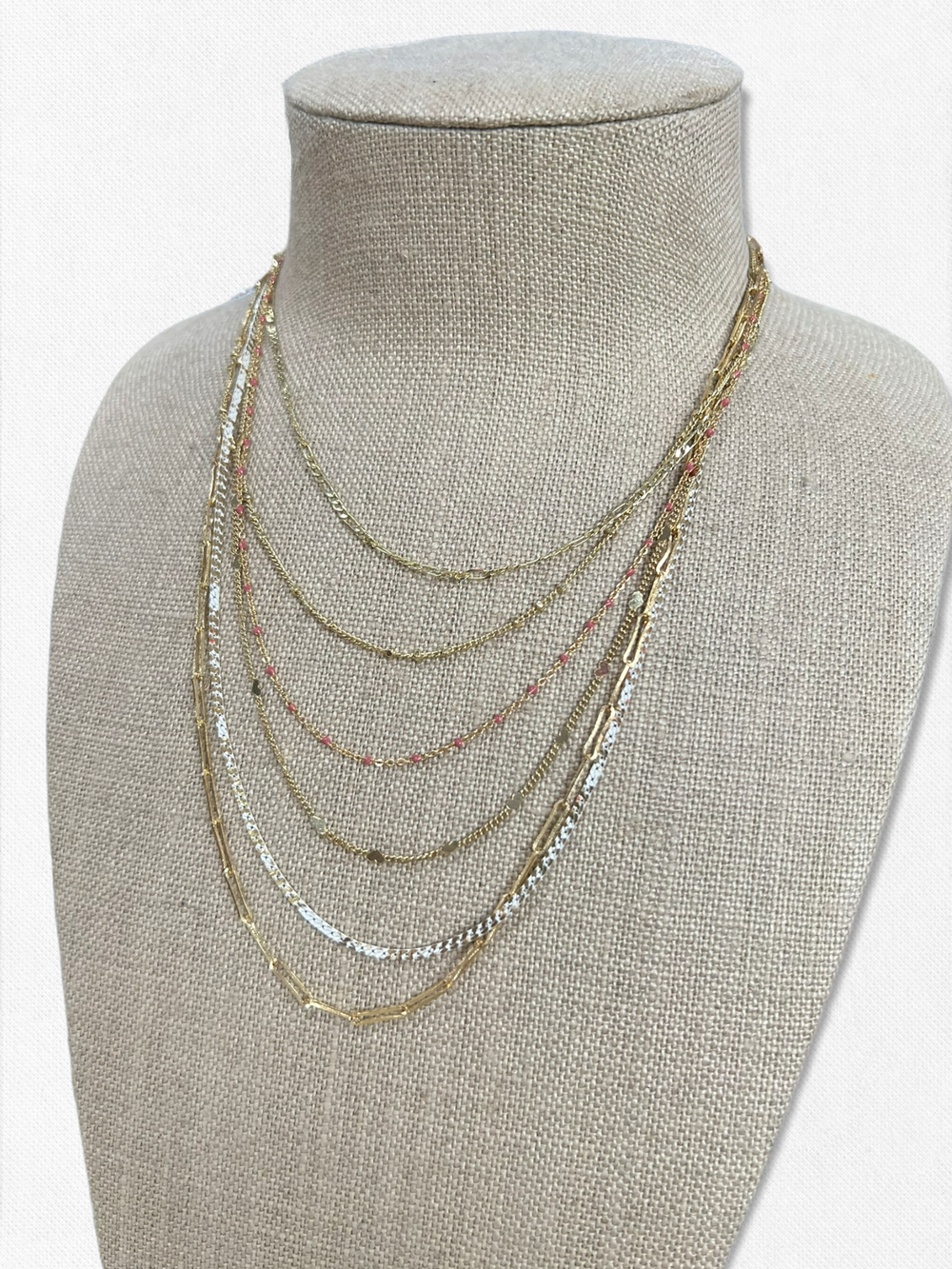 MIXED CHAIN MULTI-LAYERED NECKLACE - Kingfisher Road - Online Boutique