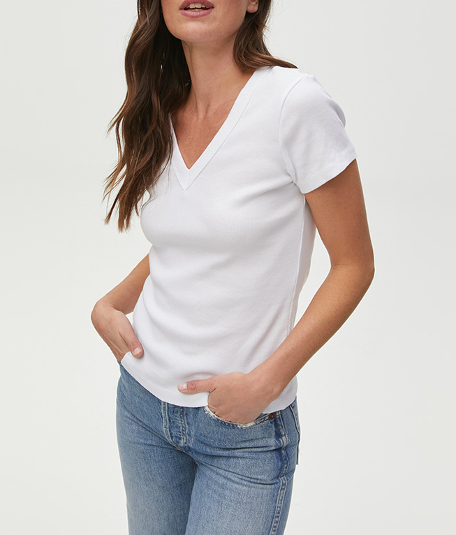 WHITE NIKKI S/S VNECK TEE - Kingfisher Road - Online Boutique