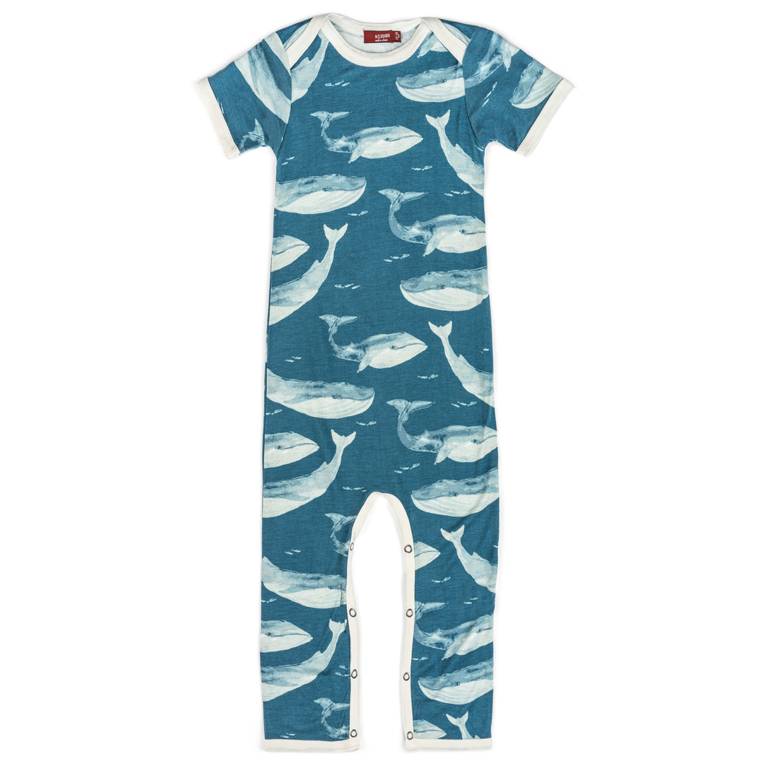BAMBOO ROMPER-BLUE WHALE - Kingfisher Road - Online Boutique