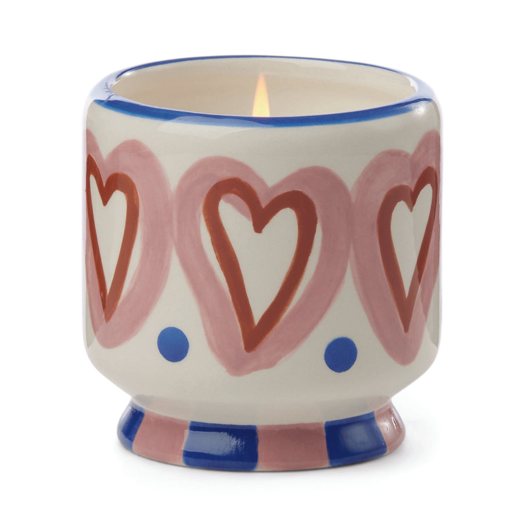 HEART CERAMIC CANDLE-ROSEWOOD VANILLA - Kingfisher Road - Online Boutique