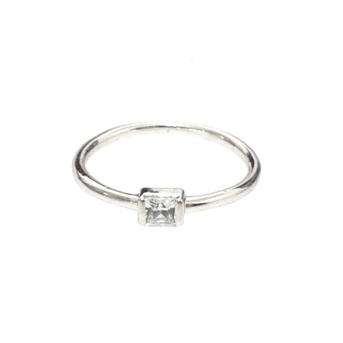 SIMPLE CLEAR RING WITH CLEAR STONE - Kingfisher Road - Online Boutique