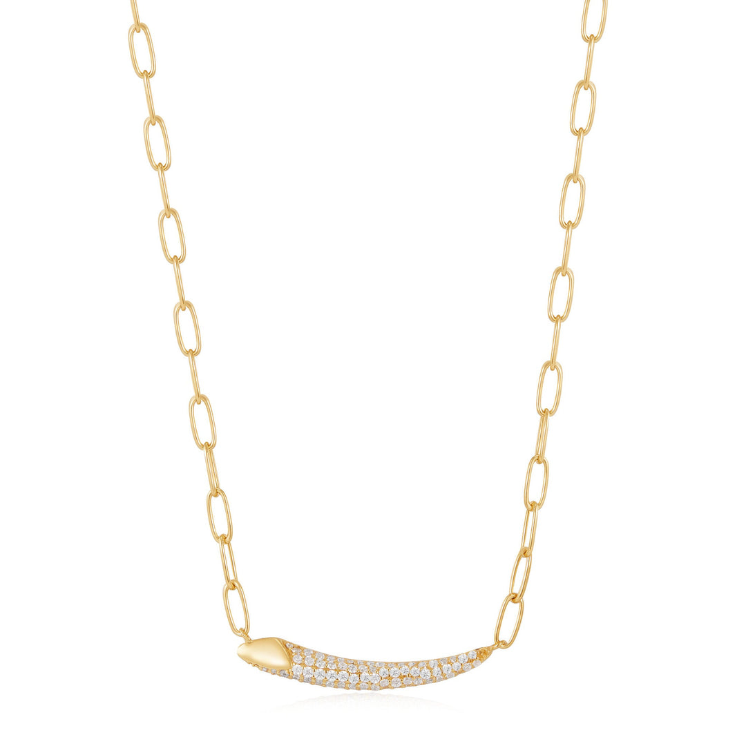 PAVE BAR CHAIN NECKLACE-GOLD - Kingfisher Road - Online Boutique