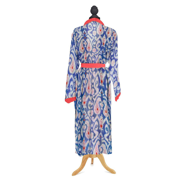 IKAT PRINT ROBE GOWN WITH TIE - Kingfisher Road - Online Boutique