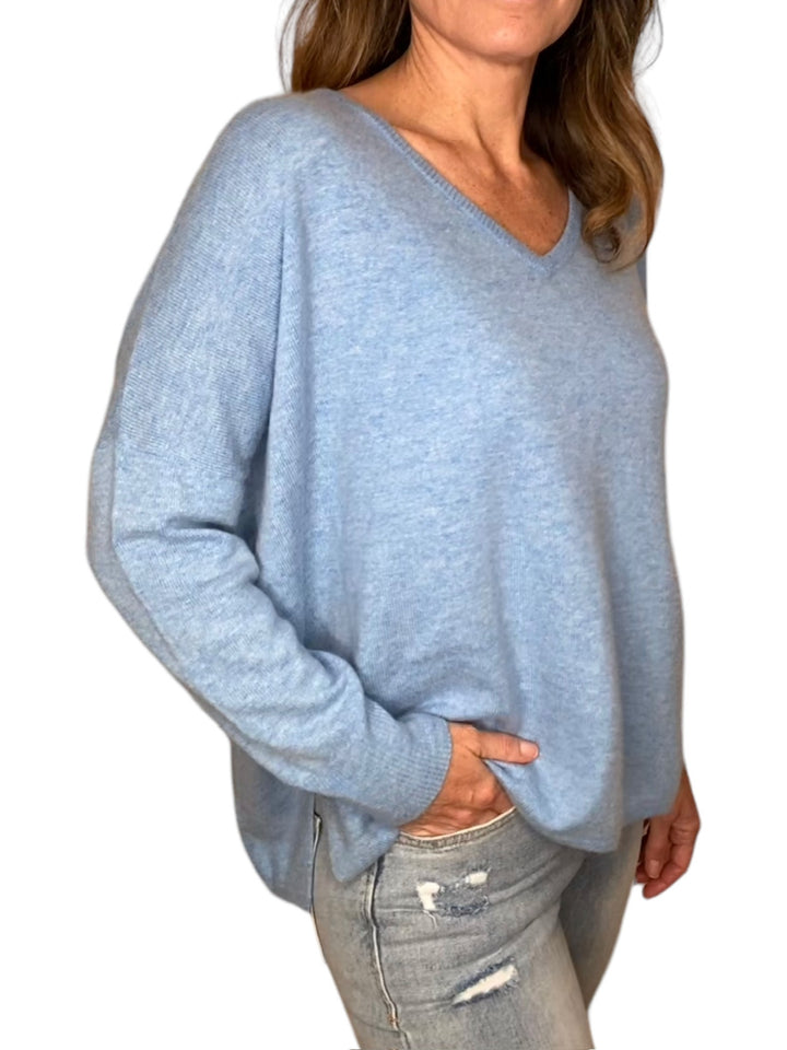 BOYFRIEND SWEATER-LIGHT DENIM - Kingfisher Road - Online Boutique