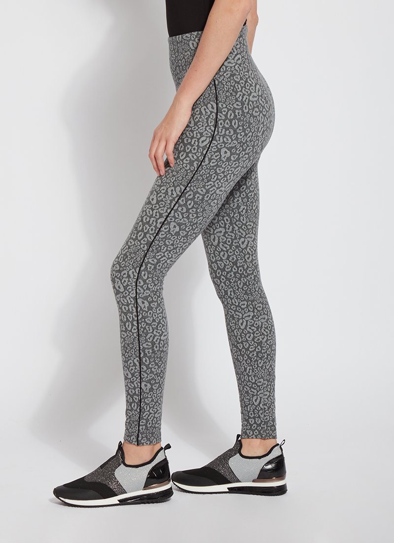 GREY TABBY COTTON JAQUARD LEGGING - Kingfisher Road - Online Boutique
