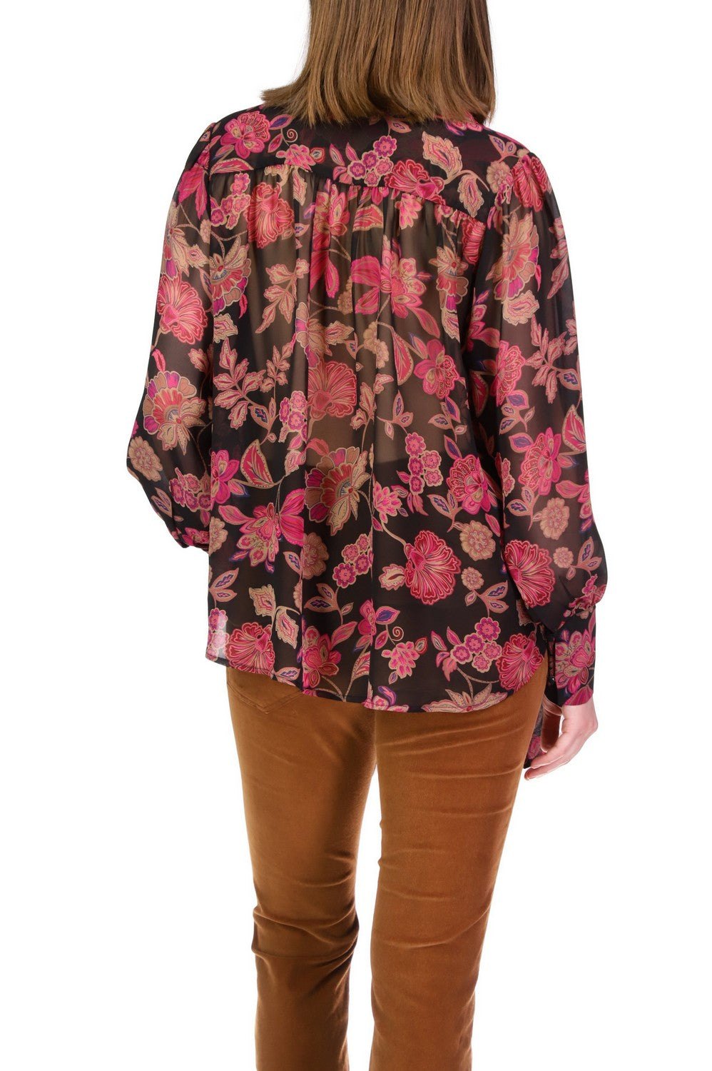 DAZZLING VOLUME BLOUSE - CRANBERRY BLOOM