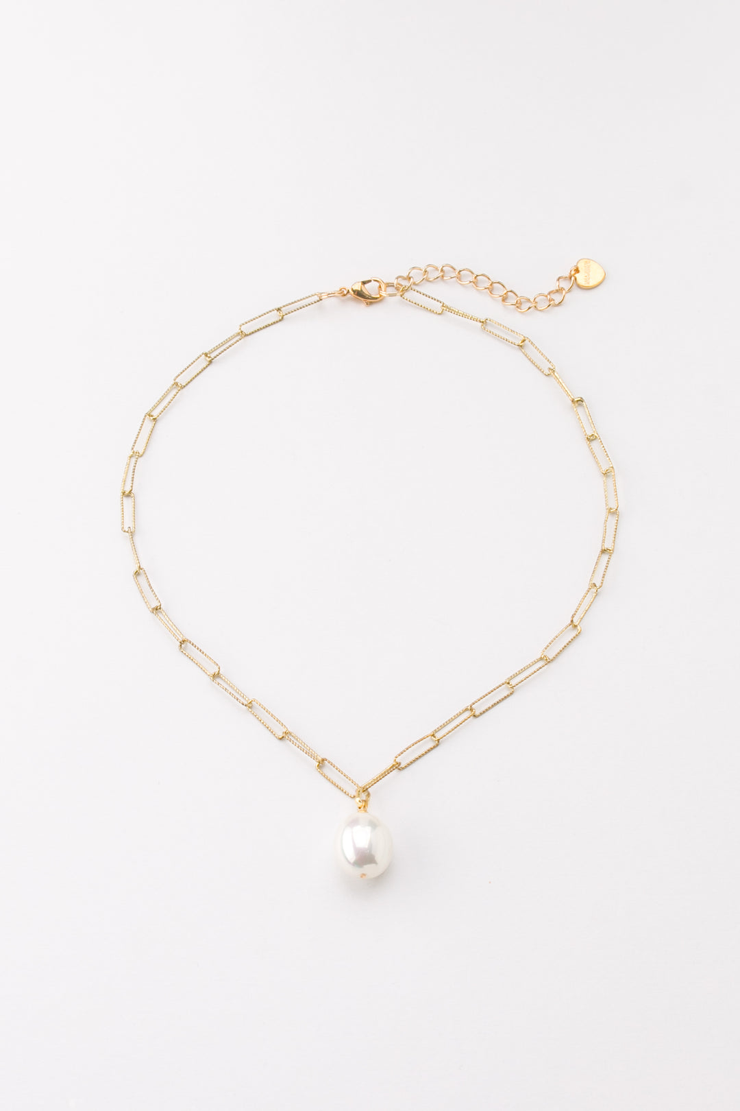 PEARL AND PAPERCLIP CHAIN NECKLACE - Kingfisher Road - Online Boutique