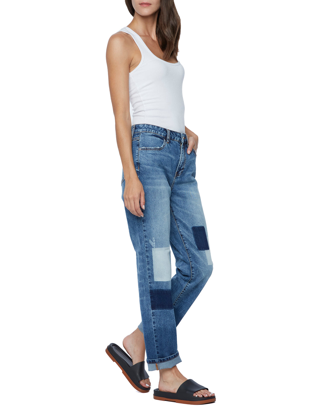 PATCH BLUE RELAXED DENIM - Kingfisher Road - Online Boutique