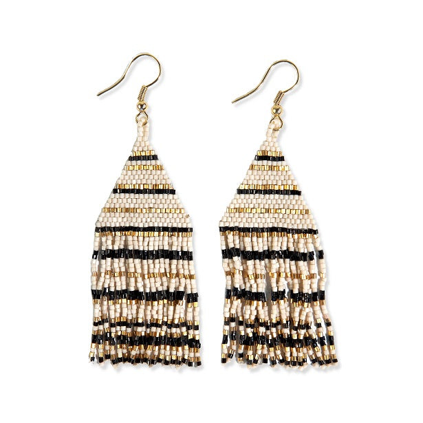 PETITE FRINGE STRIPE EARRINGS - Kingfisher Road - Online Boutique