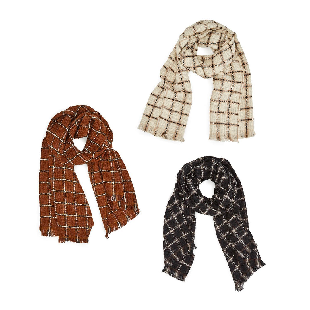 SOFT AND SILKY CHECKED SCARF - Kingfisher Road - Online Boutique