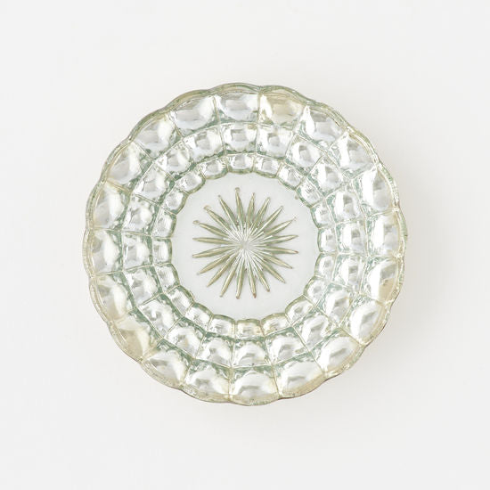 GLASS SCOLLOPED SILVER PLATE - Kingfisher Road - Online Boutique
