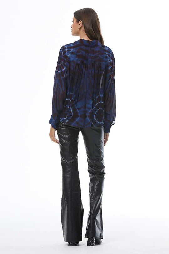 TOURIST CHIFON TOP-JEWEL BLUE SPIN WASH - Kingfisher Road - Online Boutique