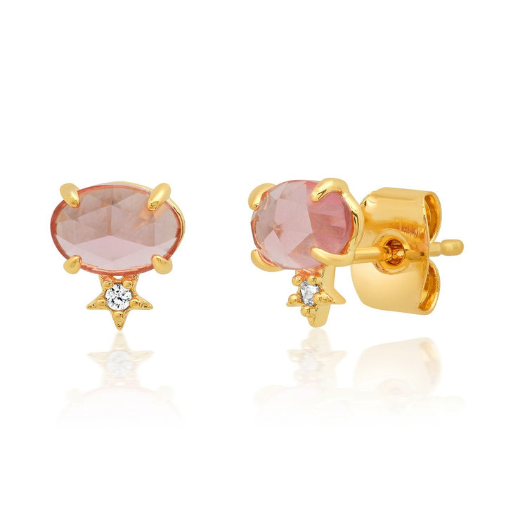 OVAL STUD WITH STAR - Kingfisher Road - Online Boutique
