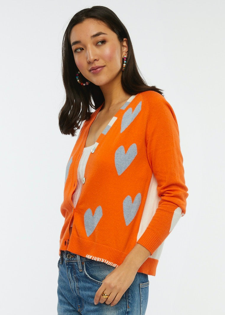 HEARTS CARDI-APRICOT - Kingfisher Road - Online Boutique