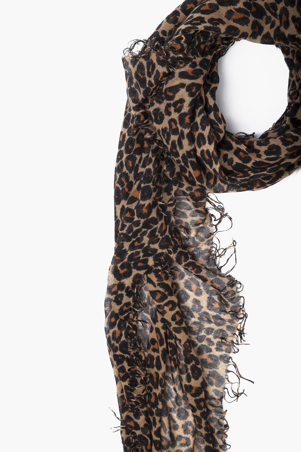 ROASTED PECAN LEOPARD CASHMERE AND SILK SCARF - Kingfisher Road - Online Boutique