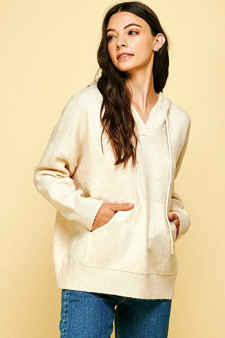 CREAM HOODED PULLOVER - Kingfisher Road - Online Boutique