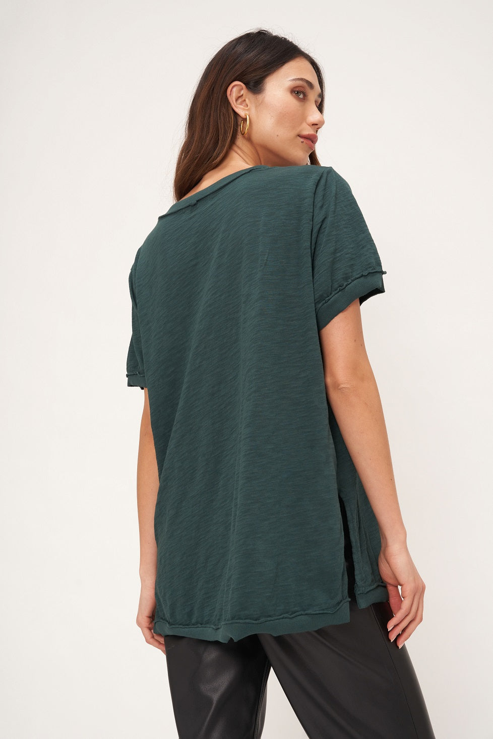 KNOCK OUT V NECK TEE - SPRUCE MOONLIGHT - Kingfisher Road - Online Boutique
