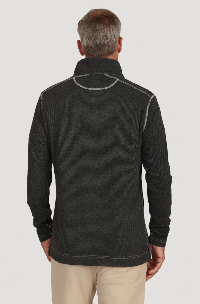 1/4 ZIP PULLOVER WITH STITCHING - CHARCOAL - Kingfisher Road - Online Boutique