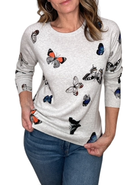 CREW BUTTERLY SWEATER-SILVER - Kingfisher Road - Online Boutique