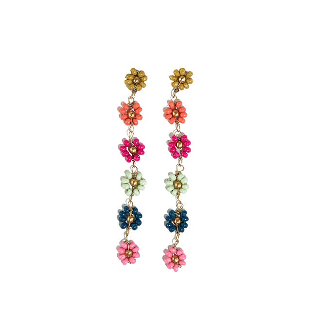 SMALL FLOWER DANGLE EARRINGS - Kingfisher Road - Online Boutique