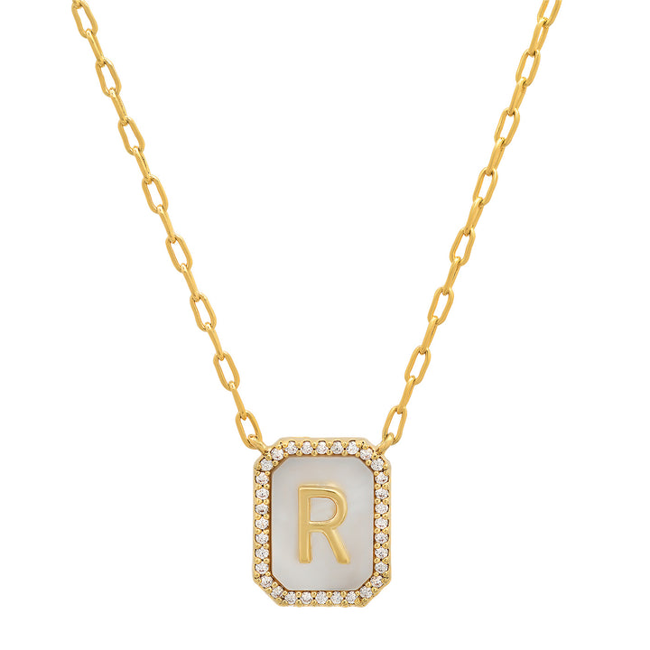 PEAR CZ & INITIAL NECKLACE - Kingfisher Road - Online Boutique