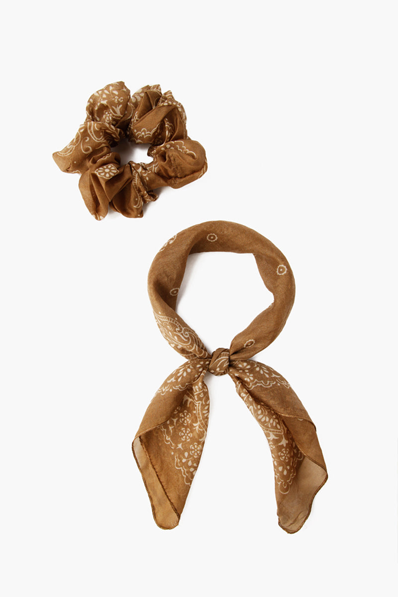 Grass Roots 2-In-1 Scrunchie With Bandana - Kingfisher Road - Online Boutique
