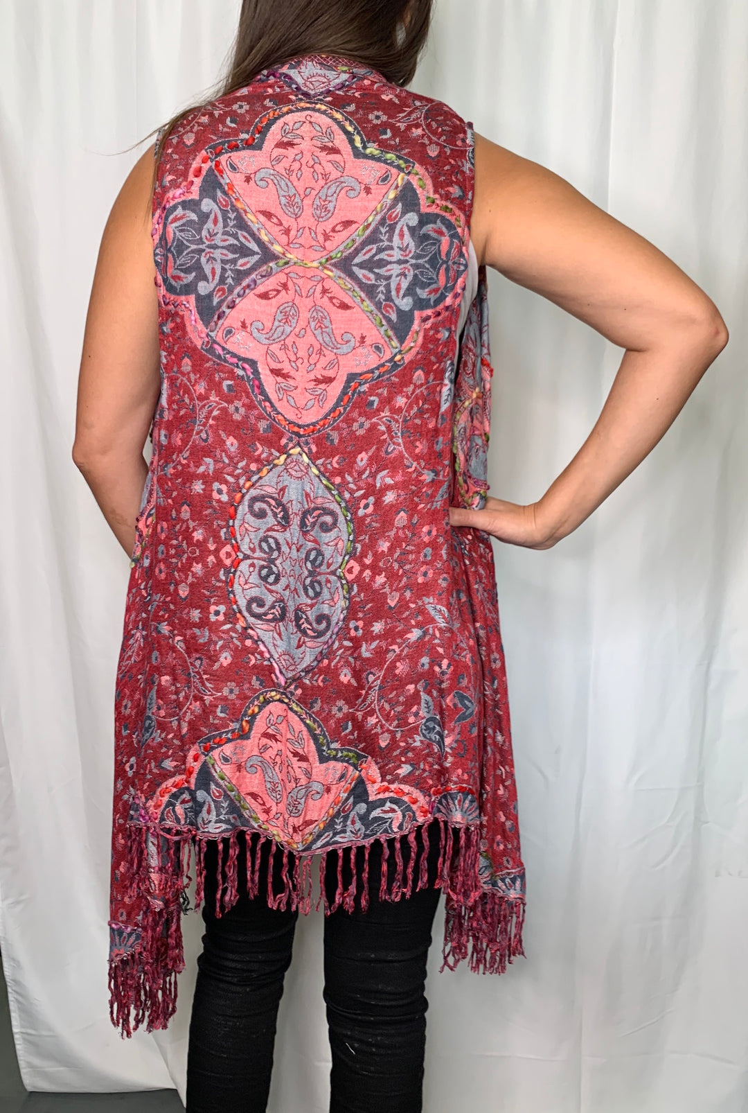RED THICK STITCH VEST - Kingfisher Road - Online Boutique