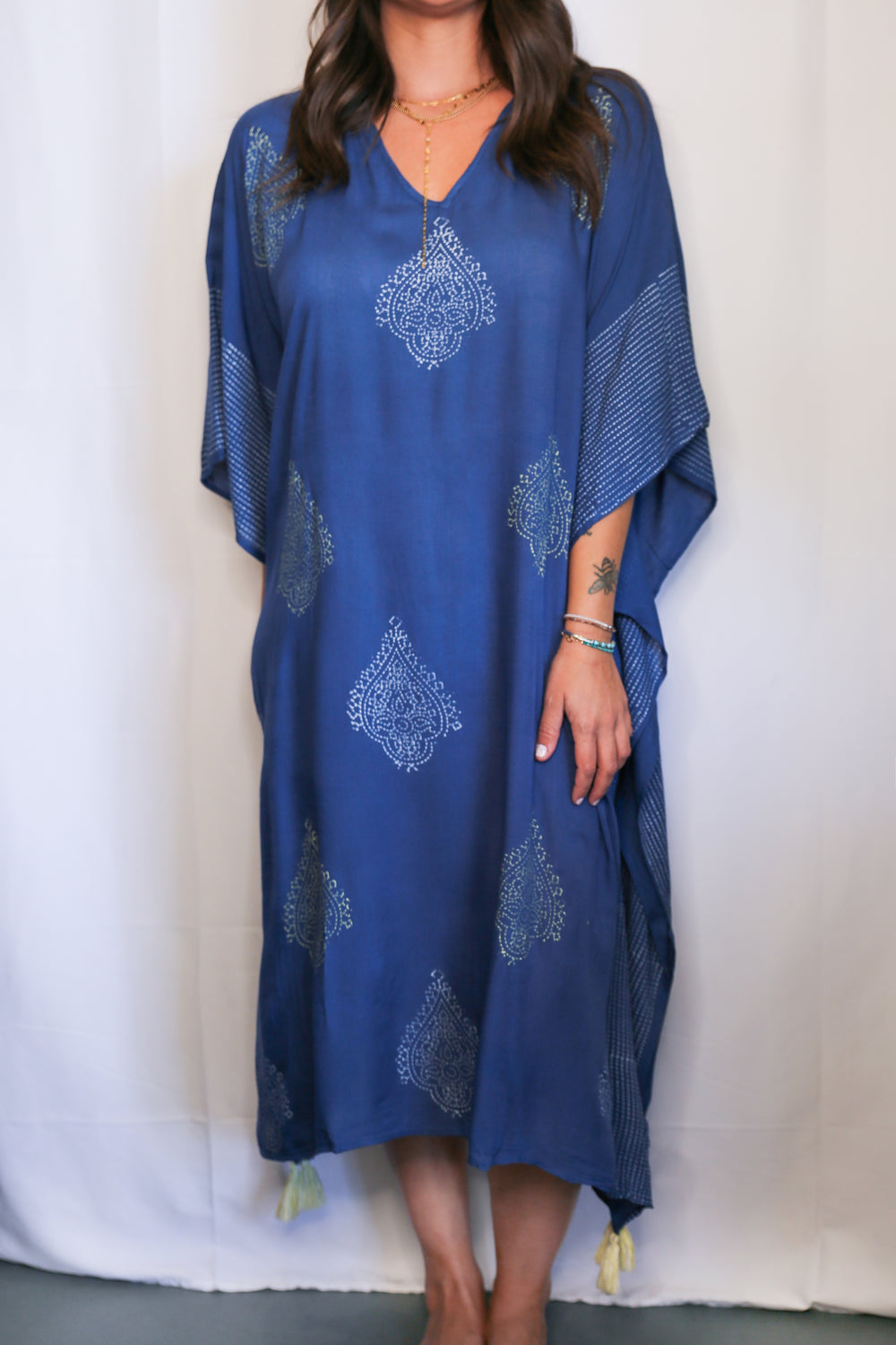 Dark Blue Kaftan - Kingfisher Road - Online Boutique