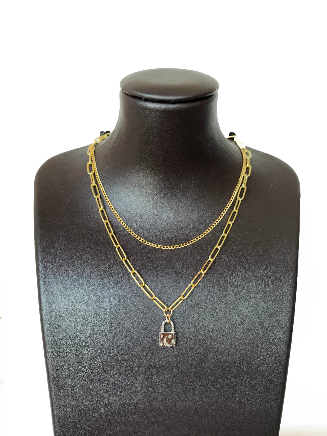 Layer Necklace With Lock - Kingfisher Road - Online Boutique