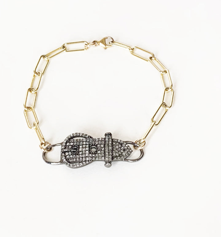 Gold Bracelet With Diamond Belt - Kingfisher Road - Online Boutique