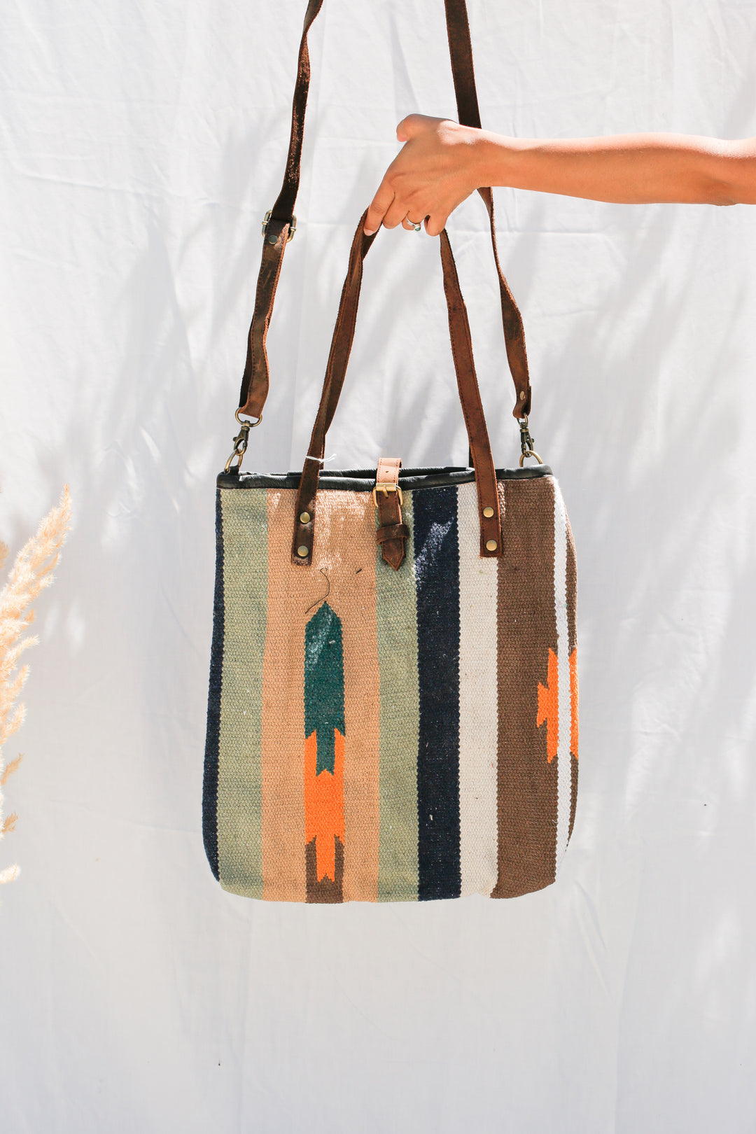 Woven Cotton Tote - Kingfisher Road - Online Boutique